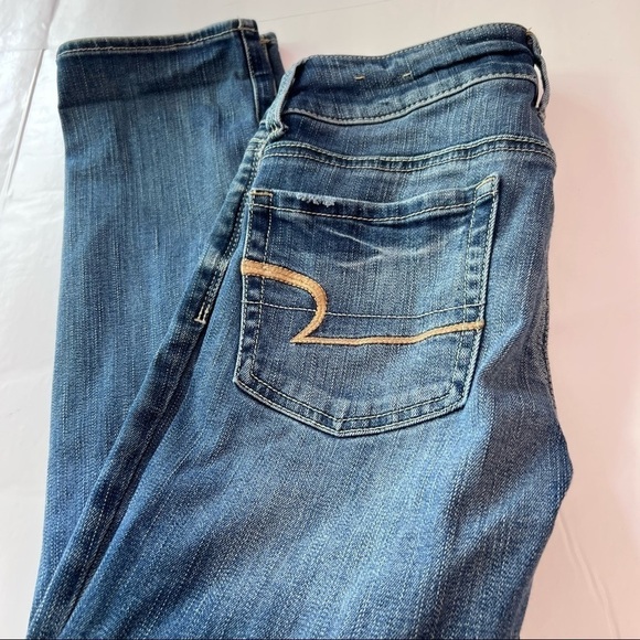 American Eagle Super Stretch Artist Crop Low Rise Distressed Cropped Jeans 00 - Picture 9 of 13